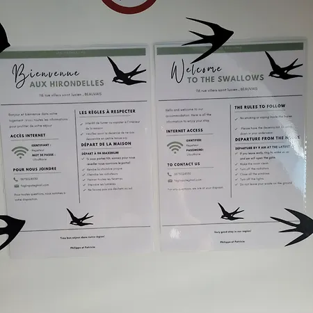 民宿 Les Hirondelles A 5 Mn De L' Aeroport 博韦